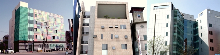 성정문화재단 사무국, 아트홀, 아트 갤러리(왼쪽부터). 사진=성정문화재단 홈페이지 캡처
