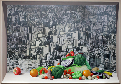 프레임-도시-채식주의자(Frame-city-Vegetarian): 259.0x181.8cm Acrylic on canvas 2014