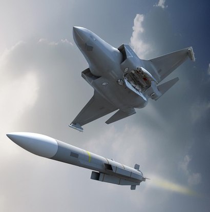 ​F-35의 혁신적 능력은 ‘전략목표 타격능력’이다.​ 미티어 미사일을 발사하는 F-35의 상상도. 사진=MBDA​