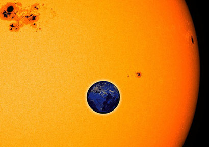 태양빛을 가리는 지구의 모습을 멀리서 지켜본다면 지구에 의한 태양빛의 미미한 밝기 감소를 통해 지구의 존재를 알 수 있다. 이미지=NASA/Axel Quetz(MPIA)