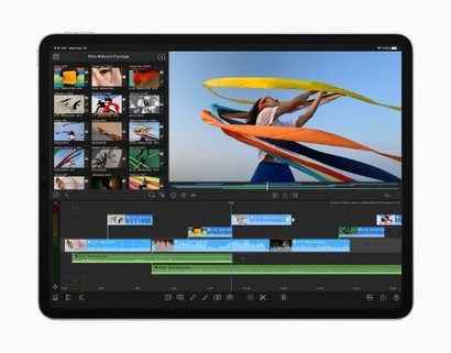 휴대성을 강조한 보통 수준의 노트북에서는 원활한 동영상 편집을 하기 어렵다는 점에서 아이패드 프로 4세대의 성능을 짐작케 한다. 사진=애플 제공