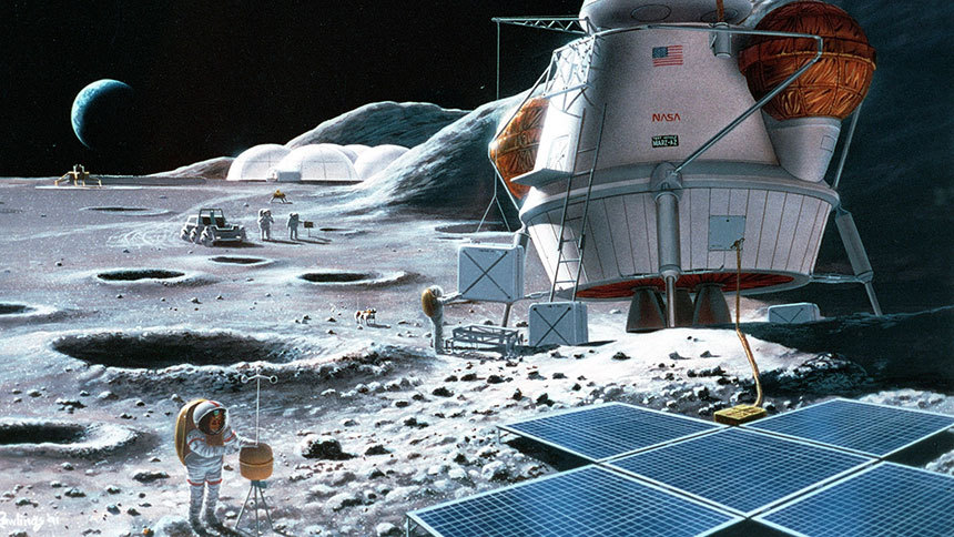 천문학자들은 달 표면에 다양한 시설을 건설해 가까운 미래에 인류가 달에 정착해 살아가는 청사진을 그리고 있다. 과연 달 표면에 우리가 처음 짓게 될 건물은 무엇일까? 이미지=Pat Rawlings/NASA