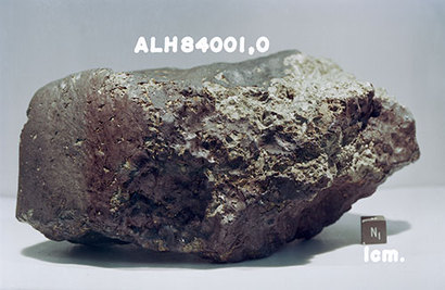 미생물이 발견되었다는 소동이 벌어졌던 화성발 운석 ALH84001. 사진=NASA