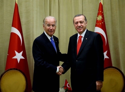 바이든 미국 대통령과 에르도안 터키 대통령. 사진=미들이스트온라인닷컴