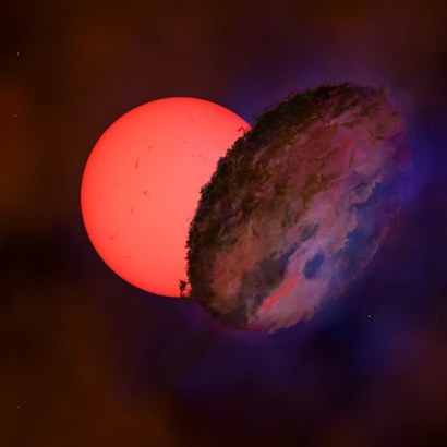 아주 거대한 거성 VVV-WIT-08 별 앞으로 훨씬 더 거대한 타원형의 무언가가 가리고 지나간 것으로 추정된다. 이미지=Amanda Smith
