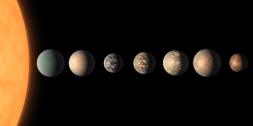 TRAPPIST-1 외계행성들의 관측 결과와 마찬가지로, 대기권이 너무 얇은 건지 아니면 아예 대기권이 없는 건지 첫 데이터만으로는 결론을 내리지 못한다. 사진=NASA/JPL-Caltech