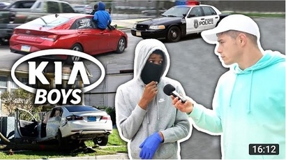 지난해 미국에서는 ‘기아보이즈’​, ‘​기아챌린지’​라는 이름으로 현대차와 기아차를 훔치는 차량 범죄가 유행했다. 사진=유튜브 영상 캡처
