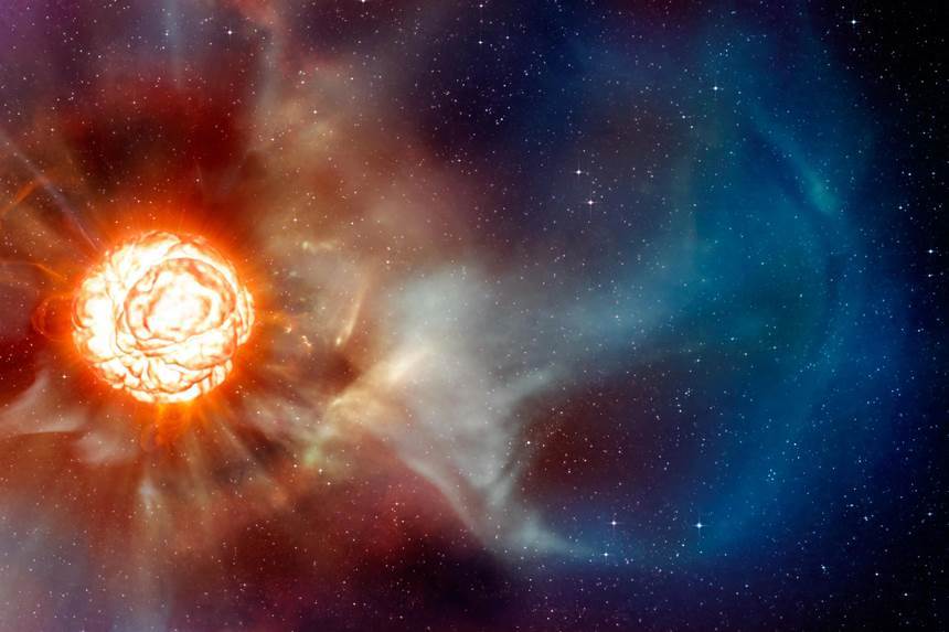 베텔게우스는 불안정하게 요동치면서 사방으로 강력한 항성풍과 에너지를 토해내고 있다. 사진=ESO