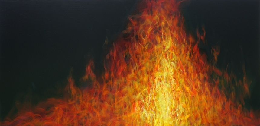 Fire-Motion(2016), 162.2X80cm, Oil on canvas.