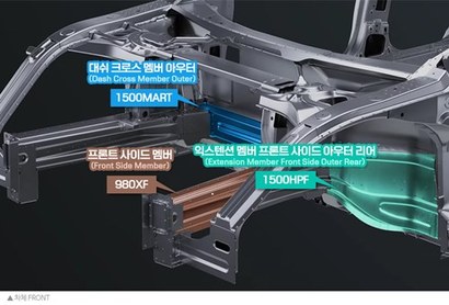 e Autopos 주요 제품군이 적용된 차체 프론트 이미지. 사진=포스코 제공