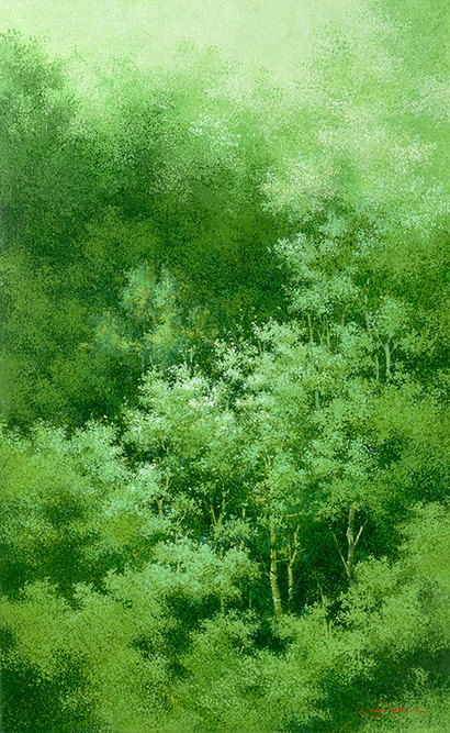 아름다운 순간-사유의 숲 IV: 72.7×116.8cm 캔버스에 아크릴 2021