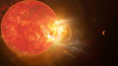 프록시마 센타우리 별도 강렬한 플레어를 터트리며 잠시 밝기가 밝아지는 모습을 보인 적이 있다. 이미지=S. Dagnello, NRAO/AUI/NSF