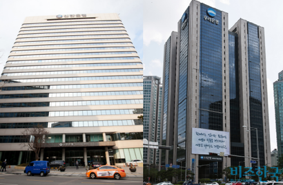 서울 중구 신한은행 본점(왼쪽), 우리은행 본점. 사진=비즈한국DB
