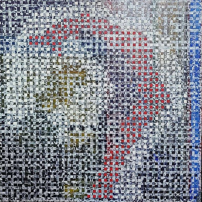 Memory S-2: 130×130cm Acrylic & ultra-thin glass imbricated on canvas 2021