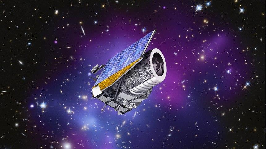 우주의 암흑 물질과 암흑 에너지를 탐사하는 유클리드 우주망원경. 사진=NASA/ESA