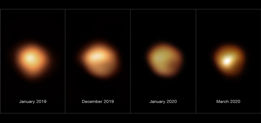 2019년에서 2020년 사이에 베텔게우스의 ​밝기가 갑자기 어두워져 초신성의 전조 현상일지도 모른다고 추측됐다. 사진=ESO/M. Montargès et al.