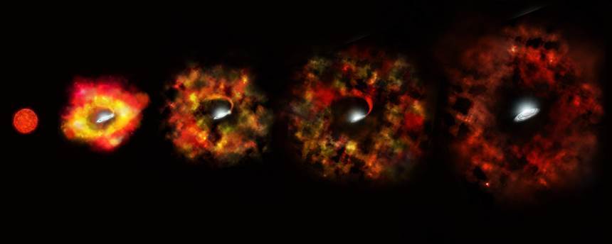 초신성 폭발 없이 곧바로 별이 붕괴하는 과정을 표현한 그림. 이미지=wikimedia commons