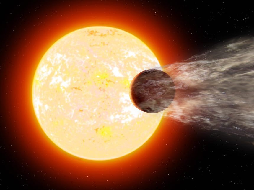 중심 별에서 방출되는 자외선 빛, 또는 행성 자체 열에 의해서 행성을 감싼 대기권이 손실될 수 있다. 사진=Ron Miller/NASA