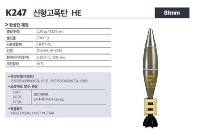 풍산이 제작한 81mm 박격포탄. 사진=풍산 출처