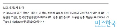 하이브 2023 지속가능경영보고서에 명시된 검증 기법에 대한 설명. 사진=하이브 2023 지속가능경영보고서